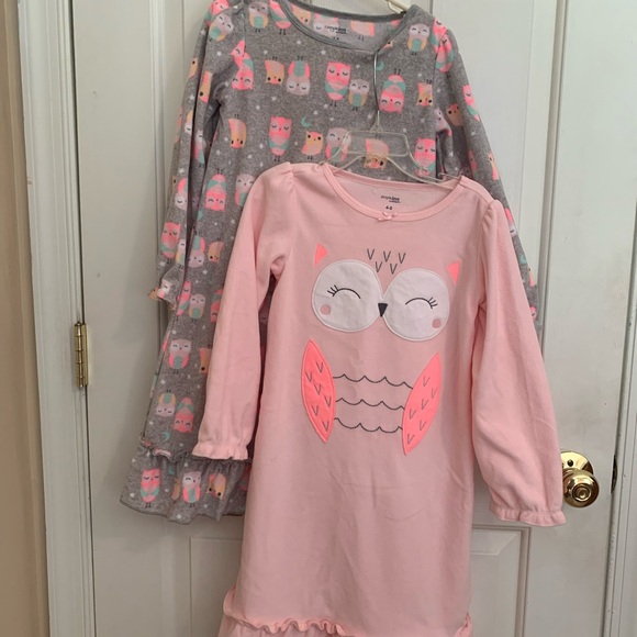Simple Joys by Carters Other - Simple Joys by Carters Adorable 2-pack Pink and Gray Owl Kids Nightgown